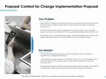 Proposal context for change implementation proposal ppt ideas good