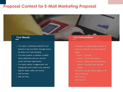 Proposal context for e mail marketing proposal ppt powerpoint example