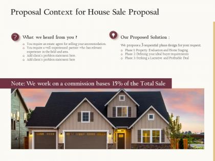 Proposal context for house sale proposal ppt powerpoint presentation visual aids portfolio
