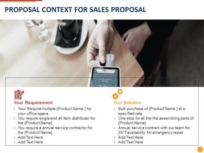 Proposal context for sales proposal ppt powerpoint presentation slides skills