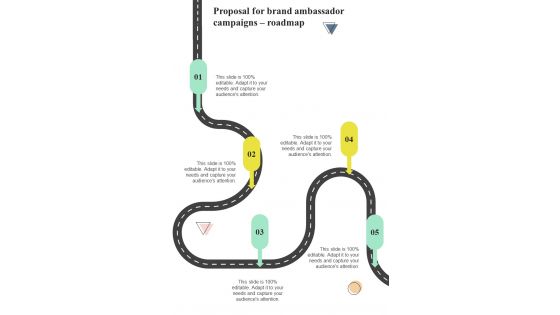 Proposal For Brand Ambassador Campaigns Roadmap One Pager Sample Example Document