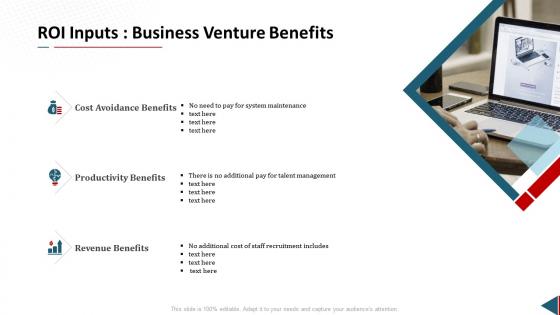 Proposal for business venture roi inputs business venture benefits