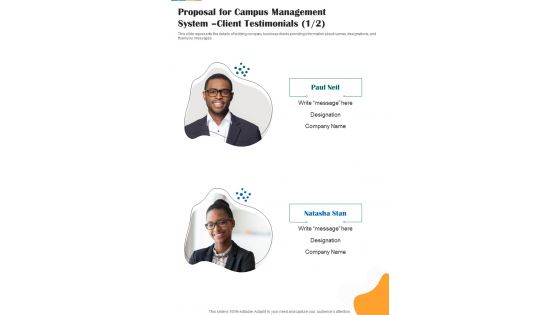 Proposal For Campus Management System Client One Pager Sample Example Document