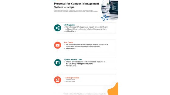 Proposal For Campus Management System Scope One Pager Sample Example Document
