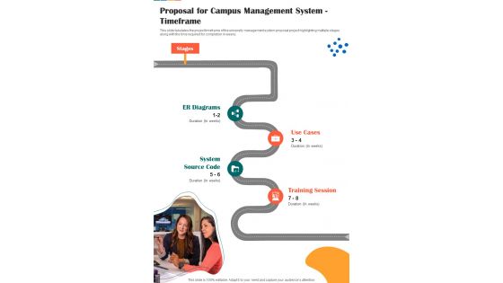 Proposal For Campus Management System Timeframe One Pager Sample Example Document