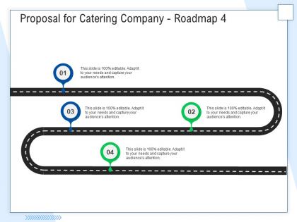 Proposal for catering company roadmap four step ppt powerpoint presentation pictures master slide
