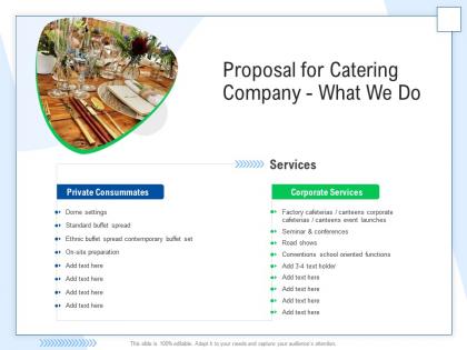 Proposal for catering company what we do ppt powerpoint presentation outline elements