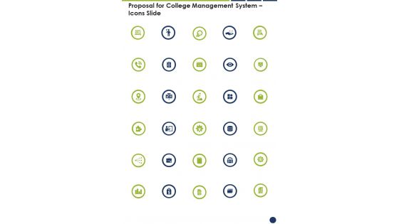 Proposal For College Management System Icons Slide One Pager Sample Example Document