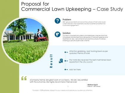 Proposal for commercial lawn upkeeping case study ppt powerpoint presentation design