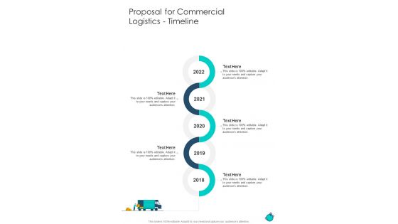 Proposal For Commercial Logistics Timeline One Pager Sample Example Document