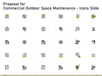 Proposal for commercial outdoor space maintenance icons slide ppt powerpoint presentation deck