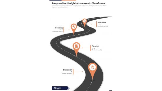 Proposal For Freight Movement Timeframe One Pager Sample Example Document
