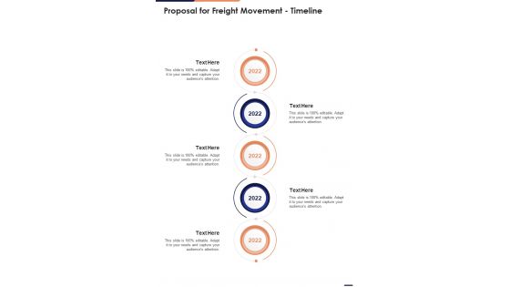 Proposal For Freight Movement Timeline One Pager Sample Example Document