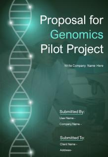 Proposal For Genomics Pilot Project Report Sample Example Document