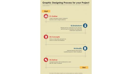 Proposal For Graphic Graphic Designing Process For Your Project One Pager Sample Example Document