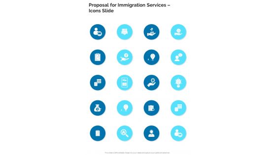 Proposal For Immigration Services Icons Slide One Pager Sample Example Document