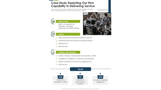 Proposal For Leadership Development Case Study Depicting Our Firm One Pager Sample Example Document