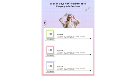 Proposal For Library Book For 30 60 90 Days Plan One Pager Sample Example Document