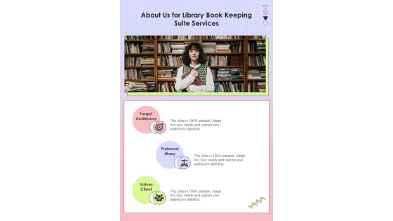 Proposal For Library Book For About Us One Pager Sample Example Document