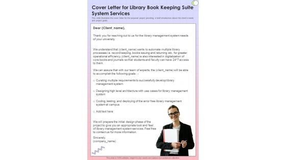 Proposal For Library Book For Cover Letter One Pager Sample Example Document