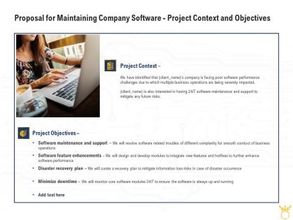 Proposal for maintaining company software project context and objectives ppt clipart