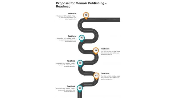 Proposal For Memoir Publishing Roadmap One Pager Sample Example Document