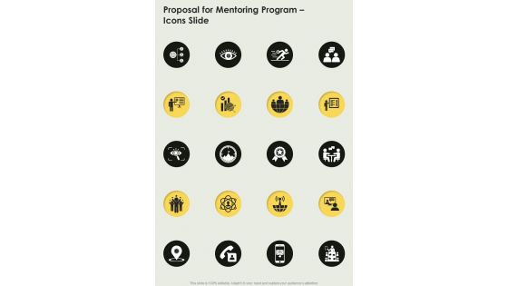 Proposal For Mentoring Program Icons Slide One Pager Sample Example Document