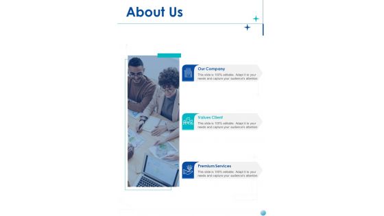 Proposal For New Job Position About Us One Pager Sample Example Document