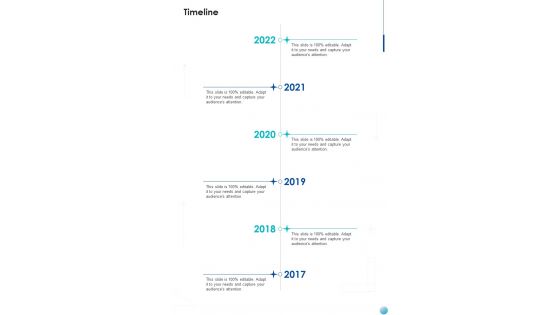Proposal For New Job Position Timeline One Pager Sample Example Document