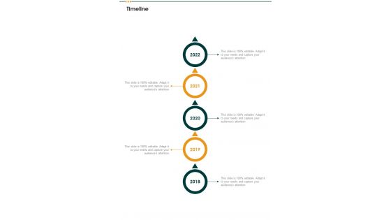 Proposal For New Product Marketing Timeline One Pager Sample Example Document
