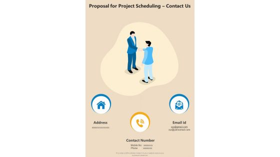 Proposal For Project Scheduling Contact Us One Pager Sample Example Document