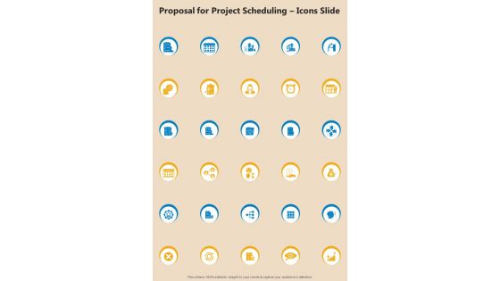 Proposal For Project Scheduling Icons Slide One Pager Sample Example Document