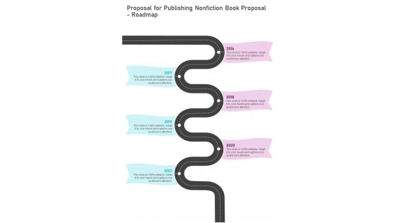 Proposal For Publishing Nonfiction Book Proposal Roadmap One Pager Sample Example Document