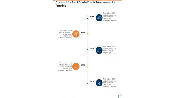 Proposal For Real Estate Funds Procurement Timeline One Pager Sample Example Document