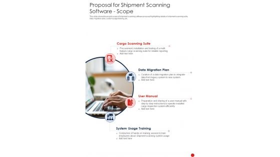 Proposal For Shipment Scanning Software Scope One Pager Sample Example Document