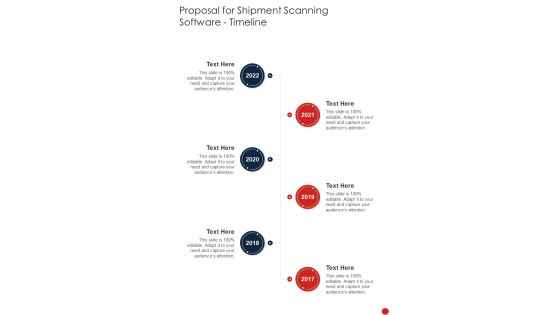 Proposal For Shipment Scanning Software Timeline One Pager Sample Example Document