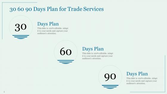 Proposal for trade services 30 60 90 days plan for trade services