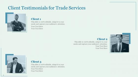 Proposal for trade services client testimonials for trade services