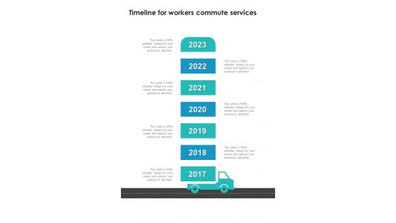 Proposal For Workers Commute Timeline For Workers Commute Services One Pager Sample Example Document