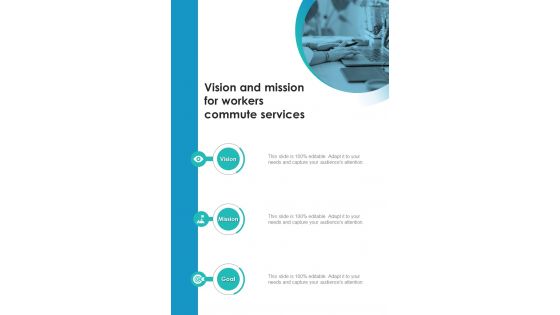 Proposal For Workers Commute Vision And Mission For Workers One Pager Sample Example Document