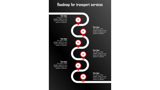Proposal To Hire Corporate Transportation Roadmap For Transport One Pager Sample Example Document