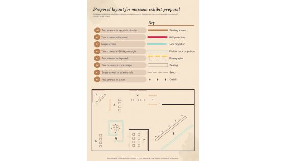Proposed Layout For Museum Exhibit Proposal One Pager Sample Example Document