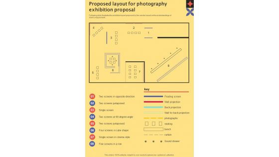 Proposed Layout For Photography Exhibition Proposal One Pager Sample Example Document