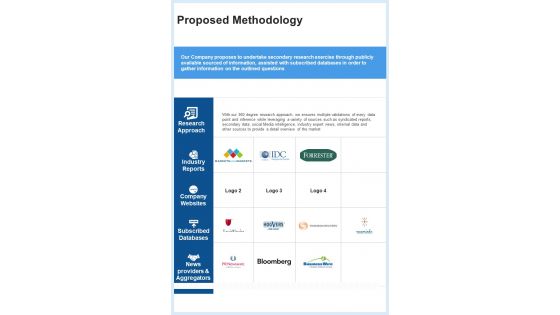 Proposed Methodology Consulting Proposal One Pager Sample Example Document