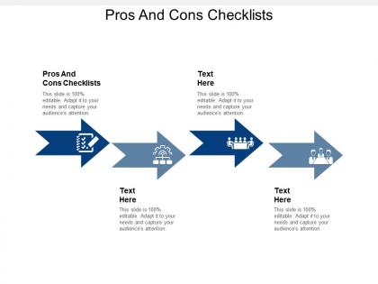 Pros and cons checklists ppt powerpoint presentation pictures example cpb