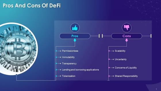Pros And Cons Of Decentralized Finance Training Ppt