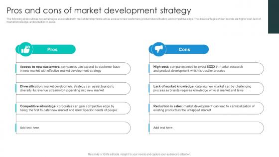 Pros And Cons Of Market Business Growth Plan To Increase Strategy SS V