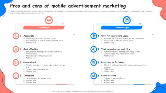 Pros And Cons Of Mobile Advertisement Marketing Adopting Successful Mobile Marketing