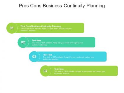 Pros cons business continuity planning ppt powerpoint presentation model objects cpb