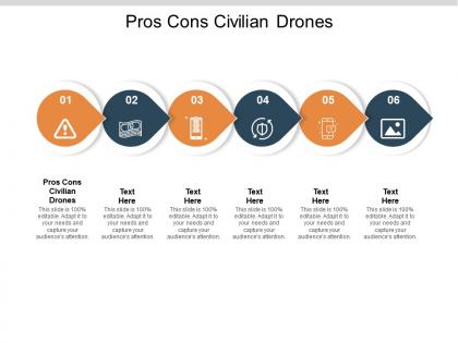 Pros cons civilian drones ppt powerpoint presentation show background designs cpb
